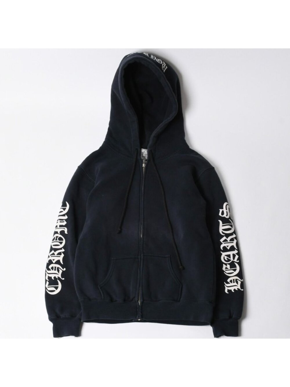 Chrome Hearts Vintage Thermal Hoodie Horseshoe Dagger Zip Black